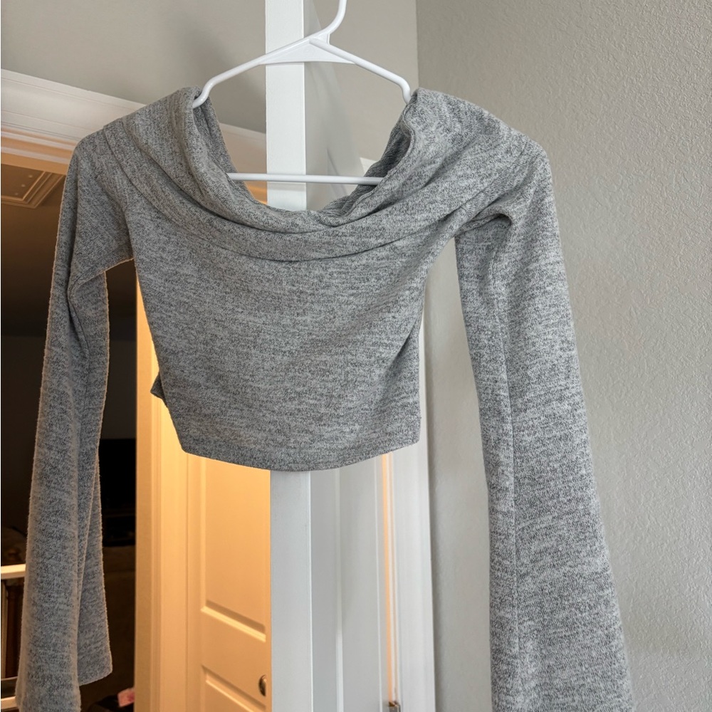 SHEIN Off-the-Shoulder Gray Sweater